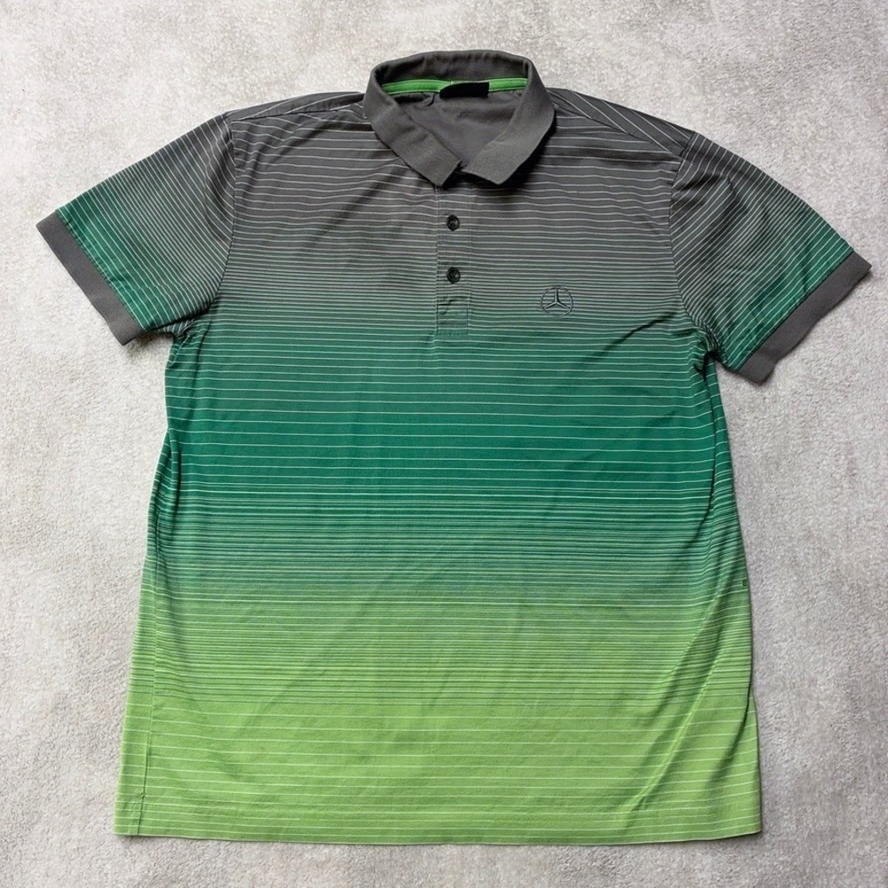 Hugo Boss Mercedes Benz Polo Shirt Mens S/M? Modern Fit Gradient Ombre Stripe